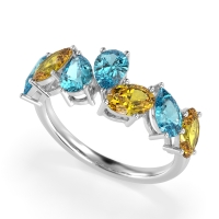 Pear and Oval Half Eternity Pagal Band