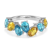 Pear and Oval Half Eternity Pagal Band