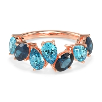 Pear and Oval Half Eternity Pagal Band