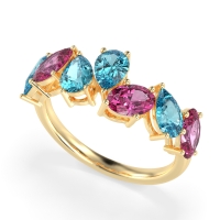 Pear and Oval Half Eternity Pagal Band