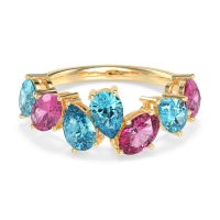 Pear and Oval Half Eternity Pagal Band