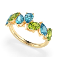 Pear and Oval Half Eternity Pagal Band