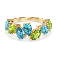 Pear and Oval Half Eternity Pagal Band