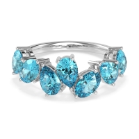 Pear and Oval Half Eternity Pagal Band