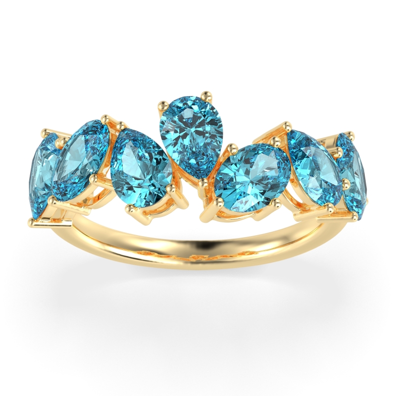 Pear and Oval Half Eternity Pagal Band