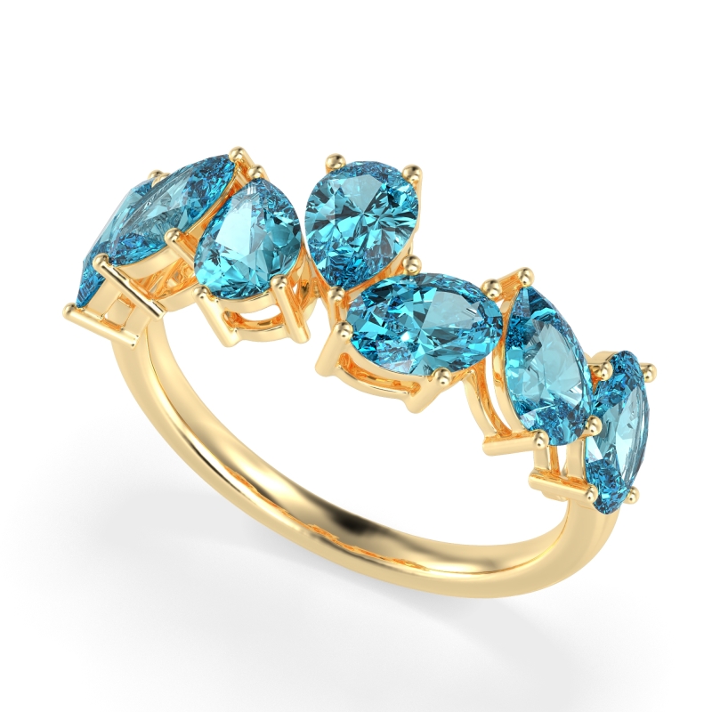 Pear and Oval Half Eternity Pagal Band