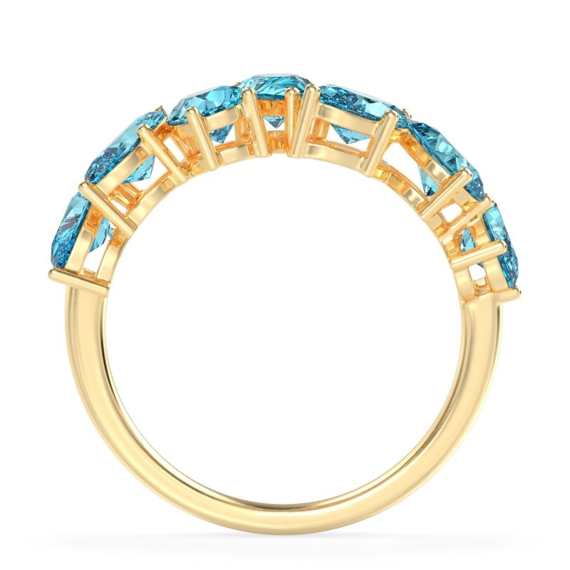 Pear and Oval Half Eternity Pagal Band