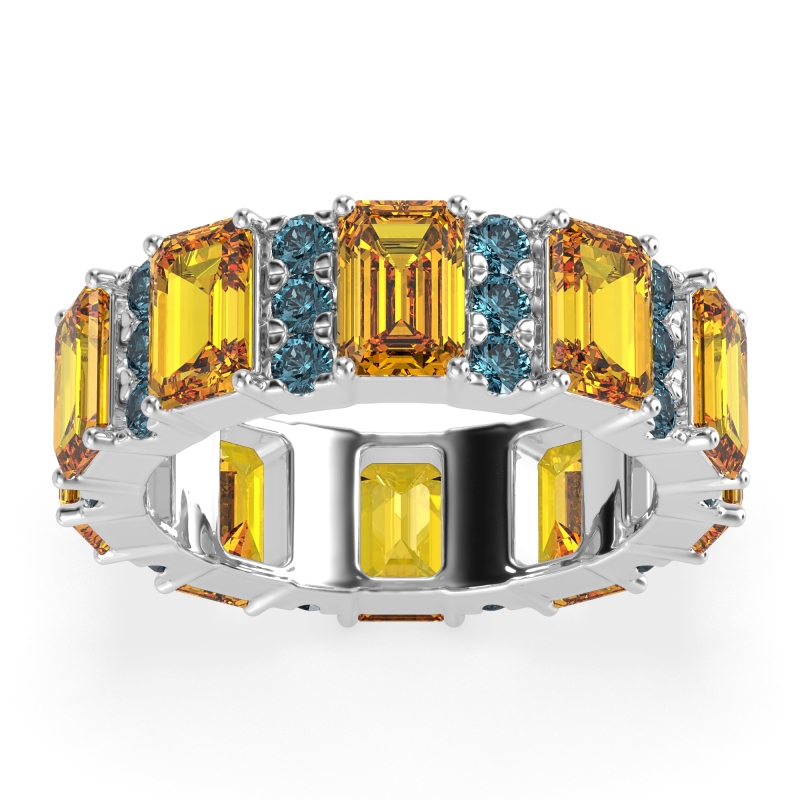 Statement Emerald Cut Eternity Karma Band
