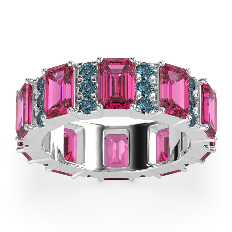 Statement Emerald Cut Eternity Karma Band