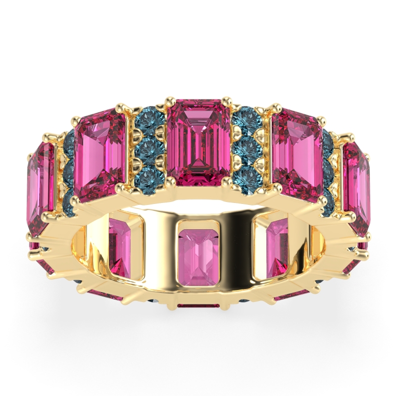 Statement Emerald Cut Eternity Karma Band