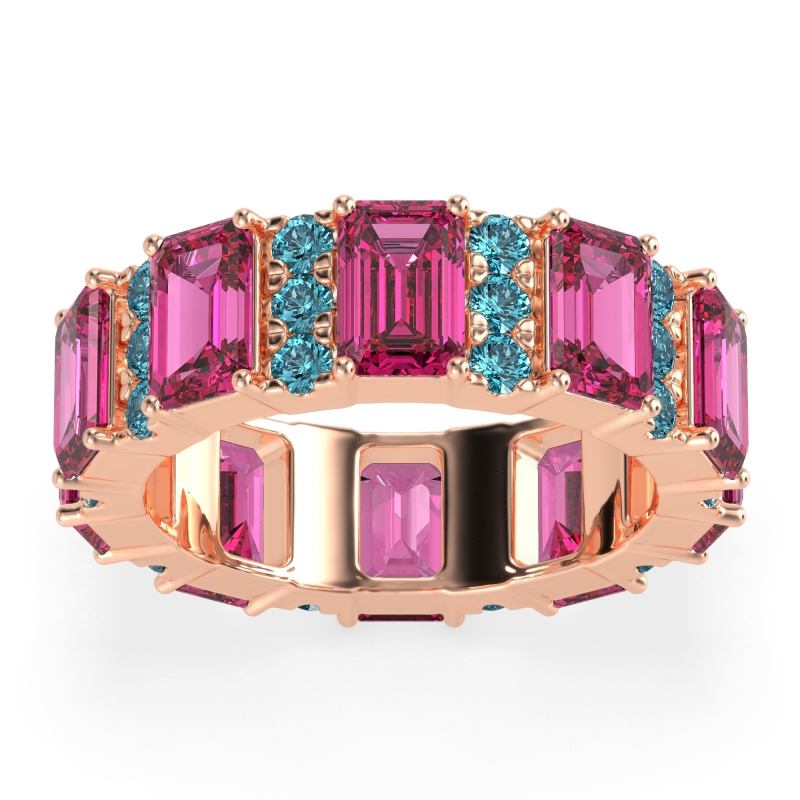 Statement Emerald Cut Eternity Karma Band