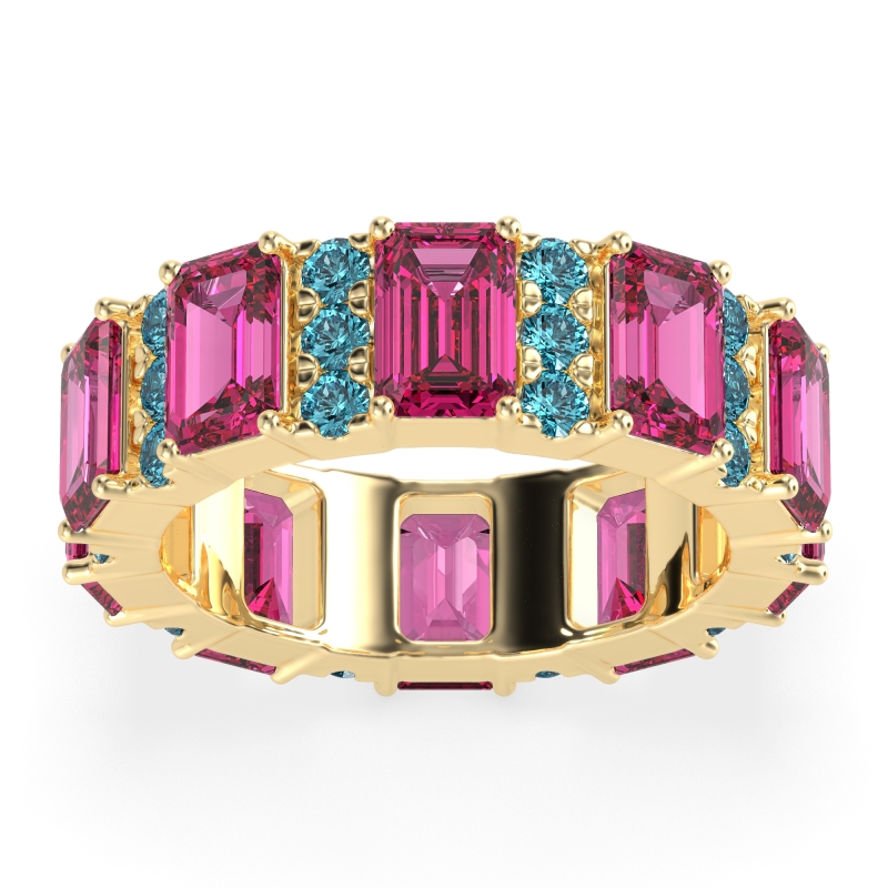 Statement Emerald Cut Eternity Karma Band