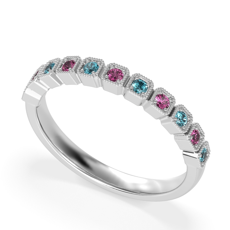 Milgrain Box Half Eternity Namah Band