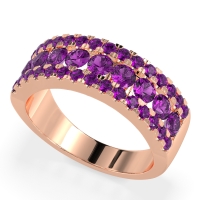 Three Row Round Half-Eternity Mahat Band