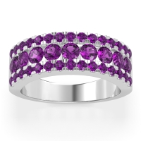 Three Row Round Half-Eternity Mahat Band