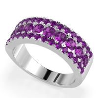 Three Row Round Half-Eternity Mahat Band