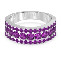 Three Row Round Half-Eternity Mahat Band