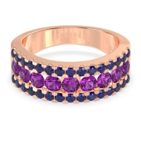 Three Row Round Half-Eternity Mahat Band