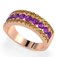 Three Row Round Half-Eternity Mahat Band