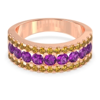 Three Row Round Half-Eternity Mahat Band