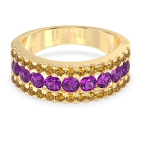 Three Row Round Half-Eternity Mahat Band