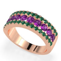 Three Row Round Half-Eternity Mahat Band