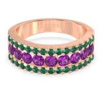 Three Row Round Half-Eternity Mahat Band