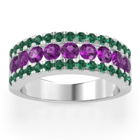 Three Row Round Half-Eternity Mahat Band