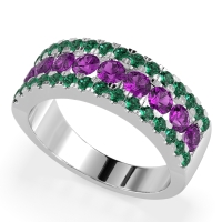 Three Row Round Half-Eternity Mahat Band