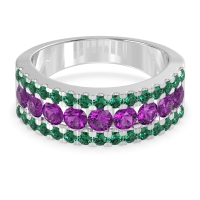 Three Row Round Half-Eternity Mahat Band