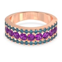 Three Row Round Half-Eternity Mahat Band