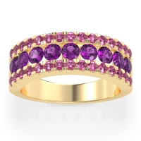 Three Row Round Half-Eternity Mahat Band