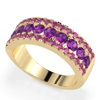 Three Row Round Half-Eternity Mahat Band