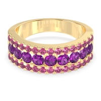 Three Row Round Half-Eternity Mahat Band