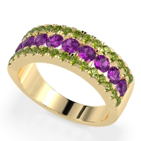 Three Row Round Half-Eternity Mahat Band