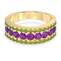 Three Row Round Half-Eternity Mahat Band