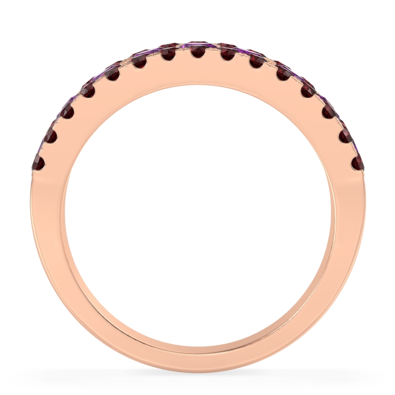 Three Row Round Half-Eternity Mahat Band