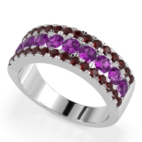 Three Row Round Half-Eternity Mahat Band