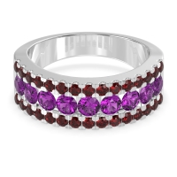 Three Row Round Half-Eternity Mahat Band