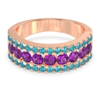 Three Row Round Half-Eternity Mahat Band