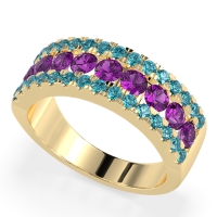 Three Row Round Half-Eternity Mahat Band