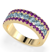 Three Row Round Half-Eternity Mahat Band