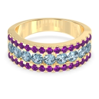 Three Row Round Half-Eternity Mahat Band