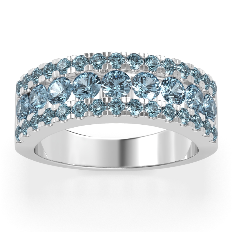 Three Row Round Half-Eternity Mahat Band