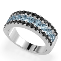 Three Row Round Half-Eternity Mahat Band