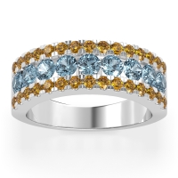 Three Row Round Half-Eternity Mahat Band