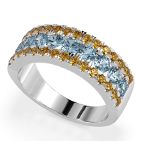 Three Row Round Half-Eternity Mahat Band