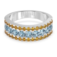 Three Row Round Half-Eternity Mahat Band