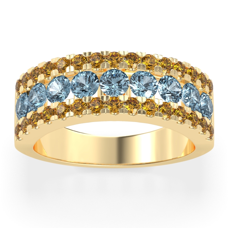 Three Row Round Half-Eternity Mahat Band