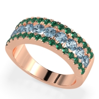 Three Row Round Half-Eternity Mahat Band